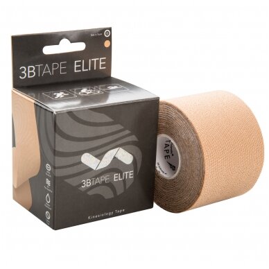 3BTAPE ELITE, kineziologinė juosta, smėlio spalvos, 200 x 5 cm ritinėlis 1 3BTAPE ELITE, kineziologinė juosta, smėlio spalvos, 200 x 5 cm ritinėlis 1