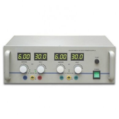 AC / DC maitinimo šaltinis 0 - 30 V, 0 - 6 A (230 V, 50/60 Hz) AC / DC maitinimo šaltinis 0 - 30 V, 0 - 6 A (230 V, 50/60 Hz)