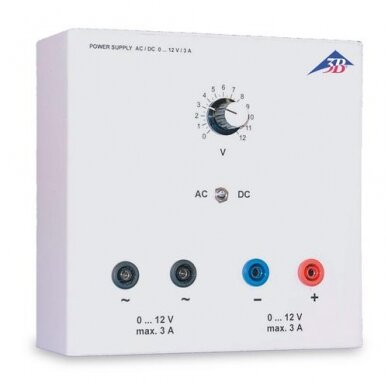 AC / DC maitinimo šaltinis (stabilizuotas) 0–12 V, 3 A (115 V, 50/60 Hz) AC / DC maitinimo šaltinis (stabilizuotas) 0–12 V, 3 A (115 V, 50/60 Hz)