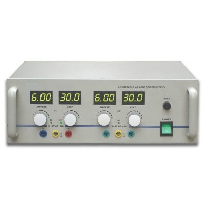AC / DC maitinimo šaltinis 0 - 30 V, 0 - 6 A (230 V, 50/60 Hz)