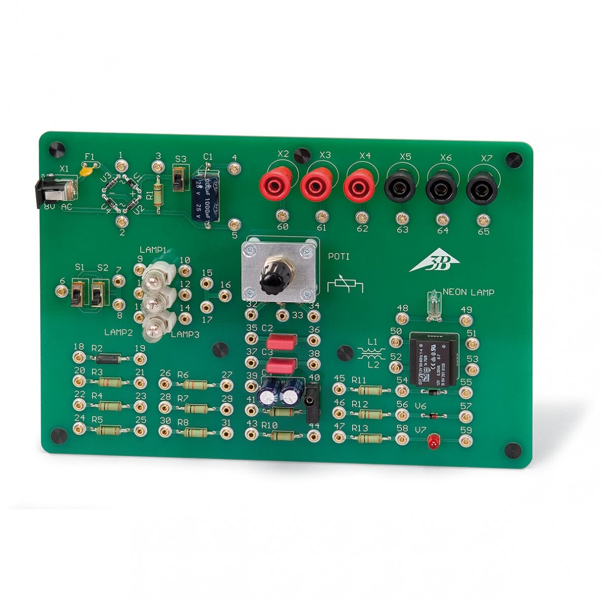 Bazinė elektros eksperimentų lenta (230 V, 50/60 Hz) Bazinė elektros eksperimentų lenta (230 V, 50/60 Hz)