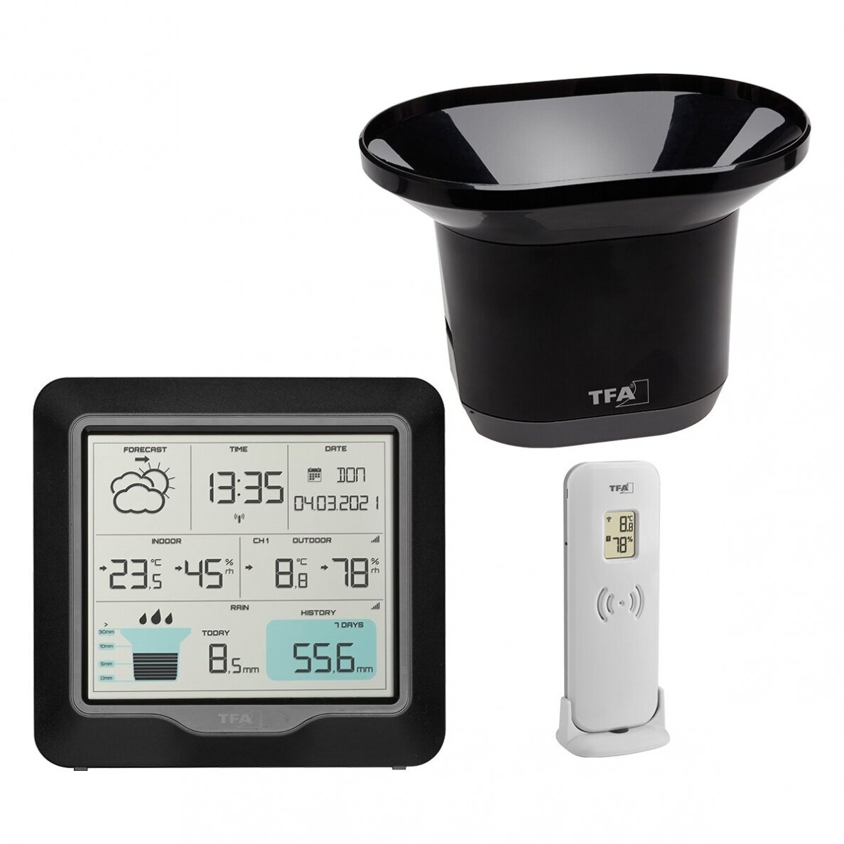 Belaidė orų stotelė su lietaus matuokliu RAIN PRO 35.1160.01 Belaidė orų stotelė su lietaus matuokliu RAIN PRO 35.1160.01