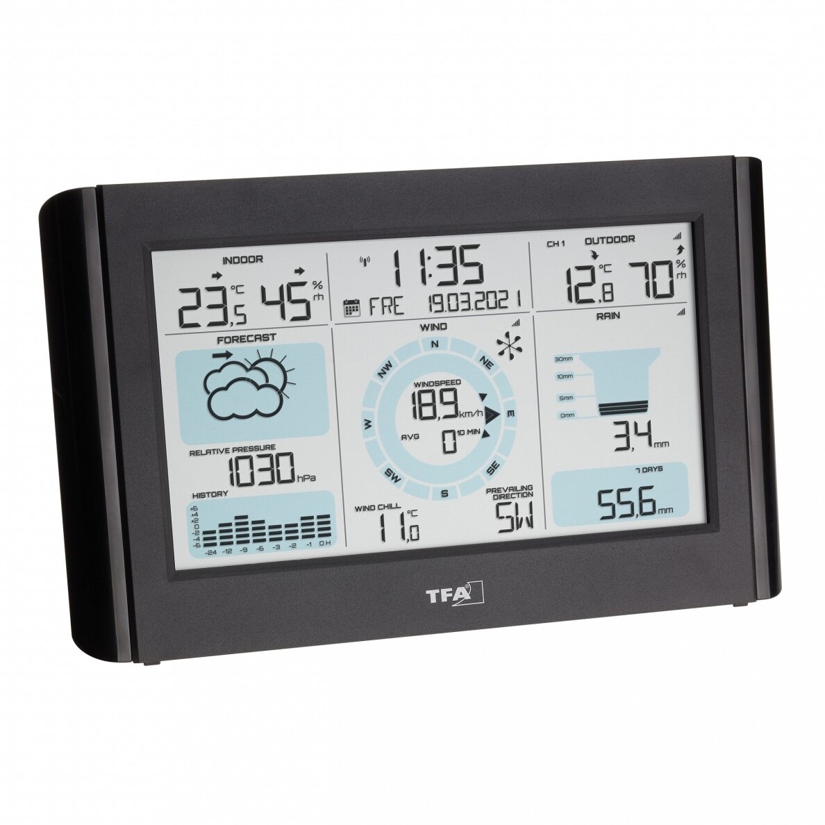 Belaidė orų stotis su vėjo ir lietaus matuokliu WEATHER PRO 35.1161.01 2 Belaidė orų stotis su vėjo ir lietaus matuokliu WEATHER PRO 35.1161.01 2