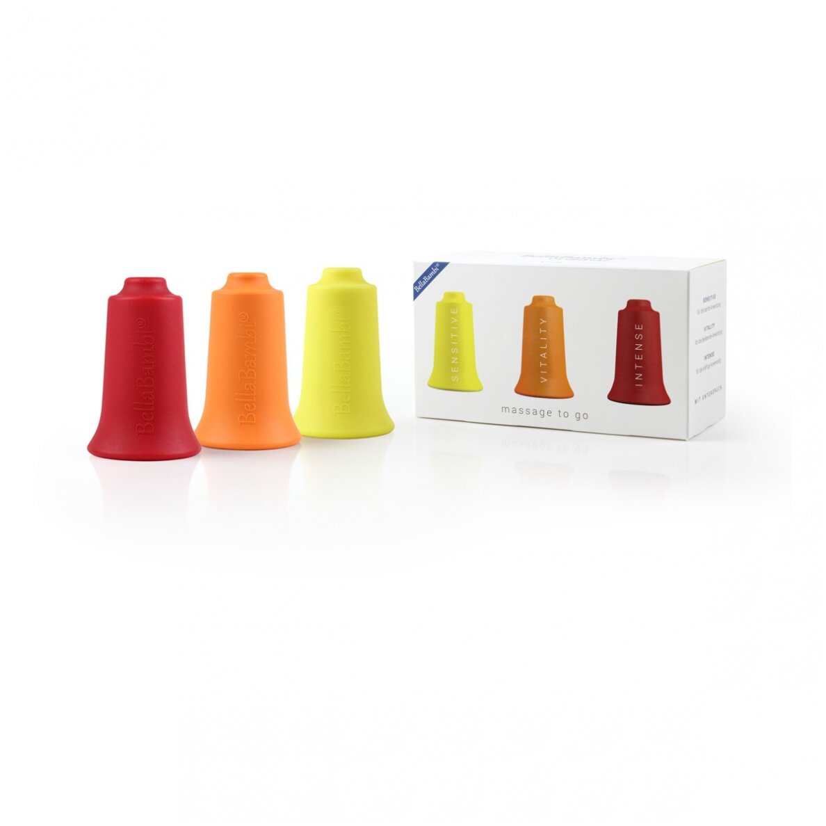 BellaBambi® originalių masažuoklių rinkinys citrininis/oranžinis/raudonas 2 BellaBambi® originalių masažuoklių rinkinys citrininis/oranžinis/raudonas 2