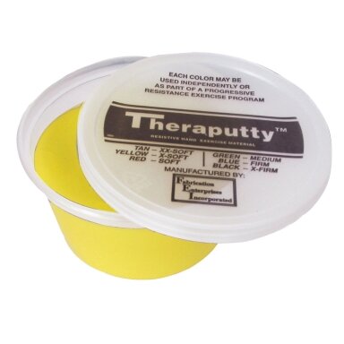 „Cando® plastilinas Thera Putty - 60 ml - geltona/labai lengvas lygis „Cando® plastilinas Thera Putty - 60 ml - geltona/labai lengvas lygis