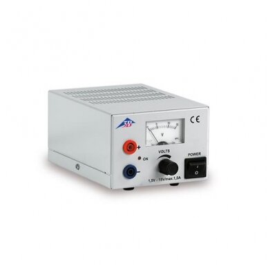 DC maitinimo šaltinis 1,5-15 V, 1,5 A (230 V, 50/60 Hz) DC maitinimo šaltinis 1,5-15 V, 1,5 A (230 V, 50/60 Hz)