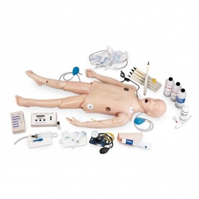Deluxe vaiko intensyvios terapijos mokymo manekenas su EKG simuliatoriumi Deluxe vaiko intensyvios terapijos mokymo manekenas su EKG simuliatoriumi