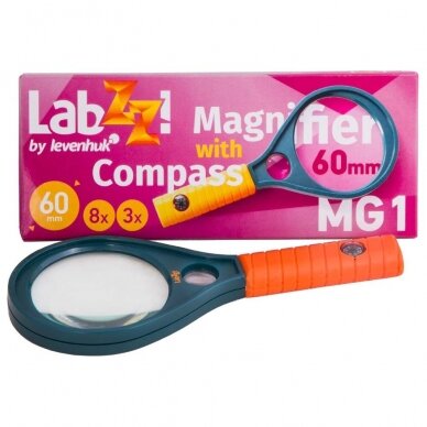 Didinamasis stiklas su kompasu Levenhuk LabZZ MG1 1 Didinamasis stiklas su kompasu Levenhuk LabZZ MG1 1