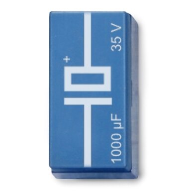 Elektrolitinis kondensatorius 1000 µF, 35 V, P2W19 Elektrolitinis kondensatorius 1000 µF, 35 V, P2W19