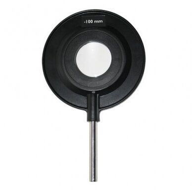 Įgaubtas lęšis su stoveliu f = -100 mm Įgaubtas lęšis su stoveliu f = -100 mm
