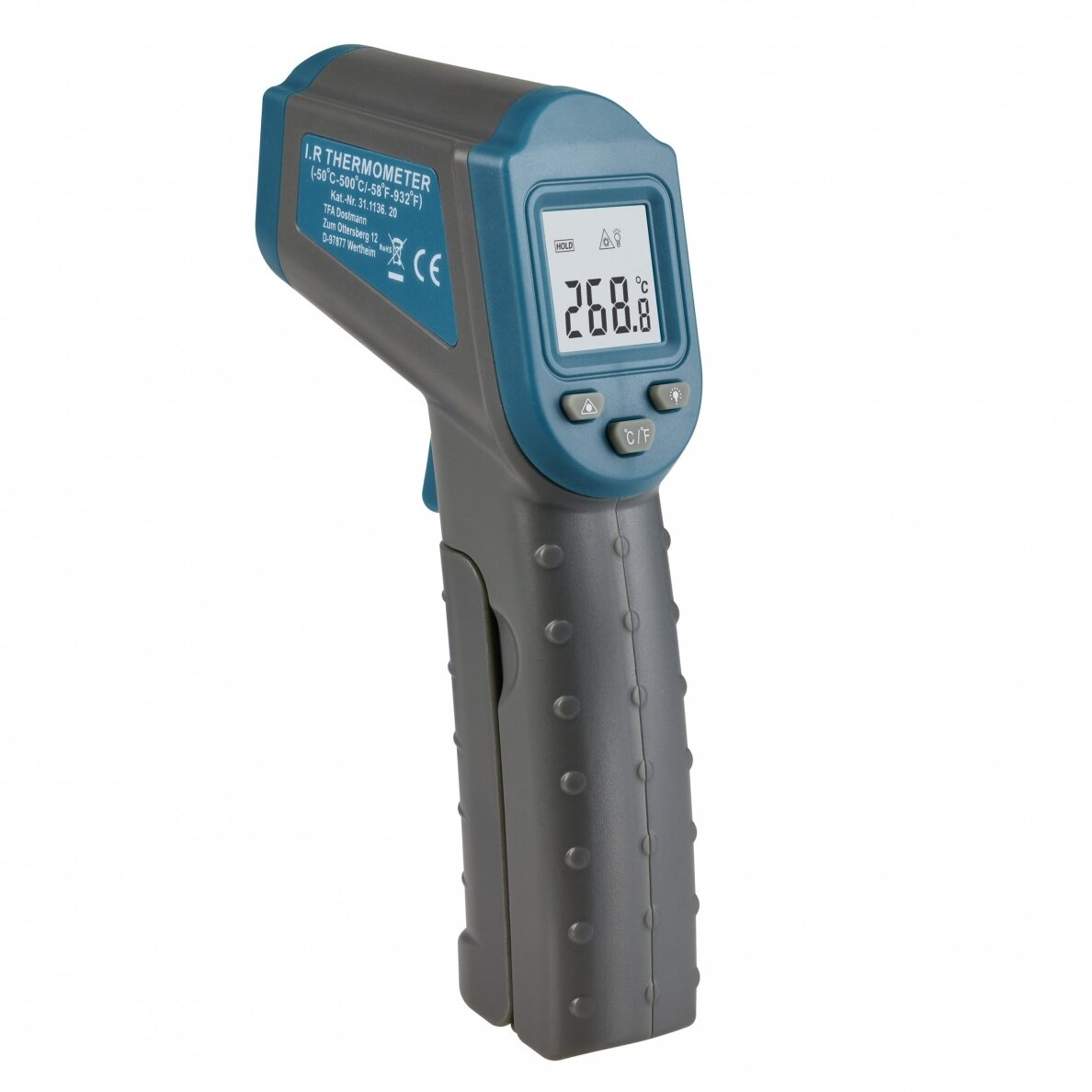 Infraraudonųjų spindulių termometras TFA RAY (nuo -50°C iki +500°C) Infraraudonųjų spindulių termometras TFA RAY (nuo -50°C iki +500°C)