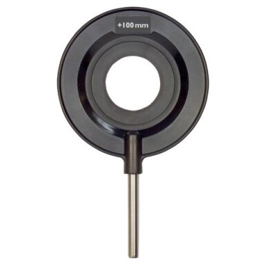 Išgaubtas lęšis su stoveliu f = +100 mm