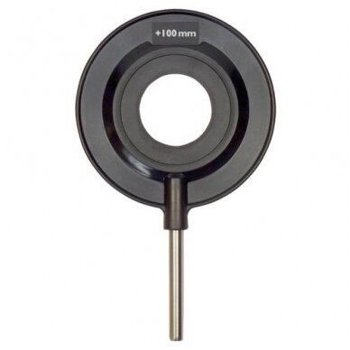 Išgaubtas lęšis su stoveliu f = +100 mm Išgaubtas lęšis su stoveliu f = +100 mm