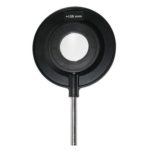 Išgaubtas lęšis su stoveliu f = +150 mm Išgaubtas lęšis su stoveliu f = +150 mm