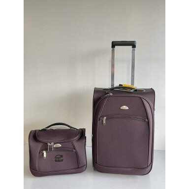 Mažas kelioninis lagaminas Airtex su kelioniniu krepšiu, 30 L, rudas, 2311/20