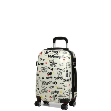 Mažas lagaminas Airtex Love 809/20, S, baltas/juodas