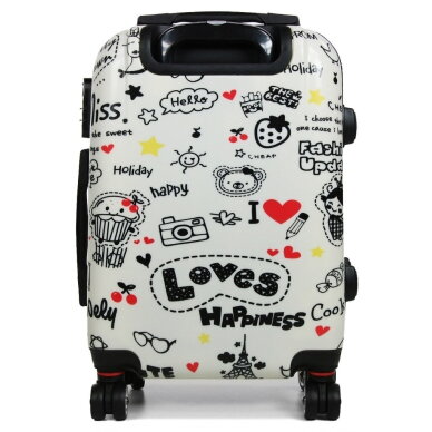 Mažas lagaminas Airtex Love 809/20, S, baltas/juodas 3
