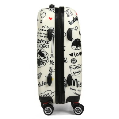 Mažas lagaminas Airtex Love 809/20, S, baltas/juodas 5