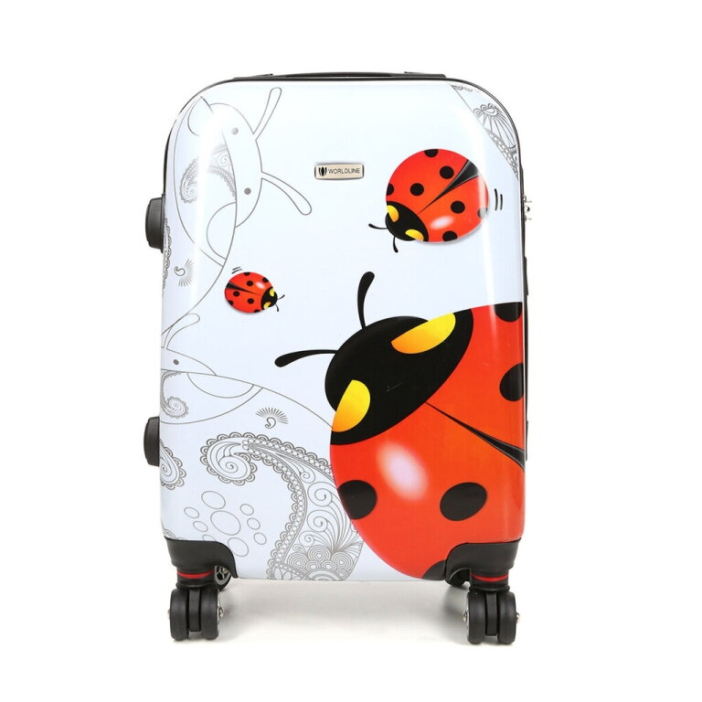 Mažas lagaminas Airtex Ladybug 809/20, S, baltas/raudonas 2 Mažas lagaminas Airtex Ladybug 809/20, S, baltas/raudonas 2