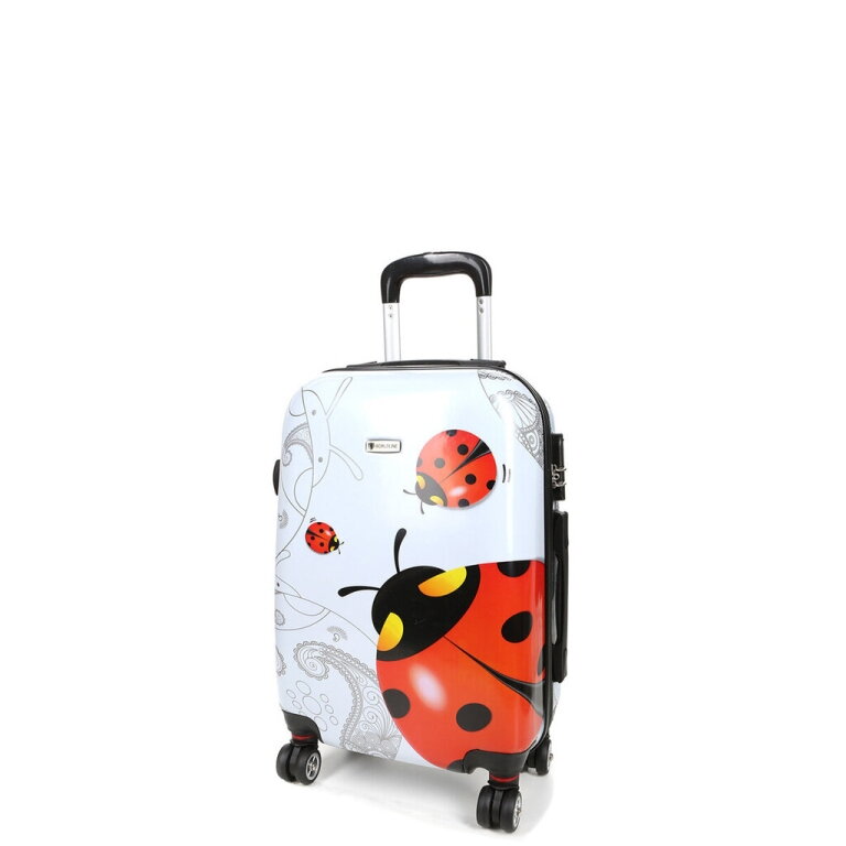 Mažas lagaminas Airtex Ladybug 809/20, S, baltas/raudonas Mažas lagaminas Airtex Ladybug 809/20, S, baltas/raudonas