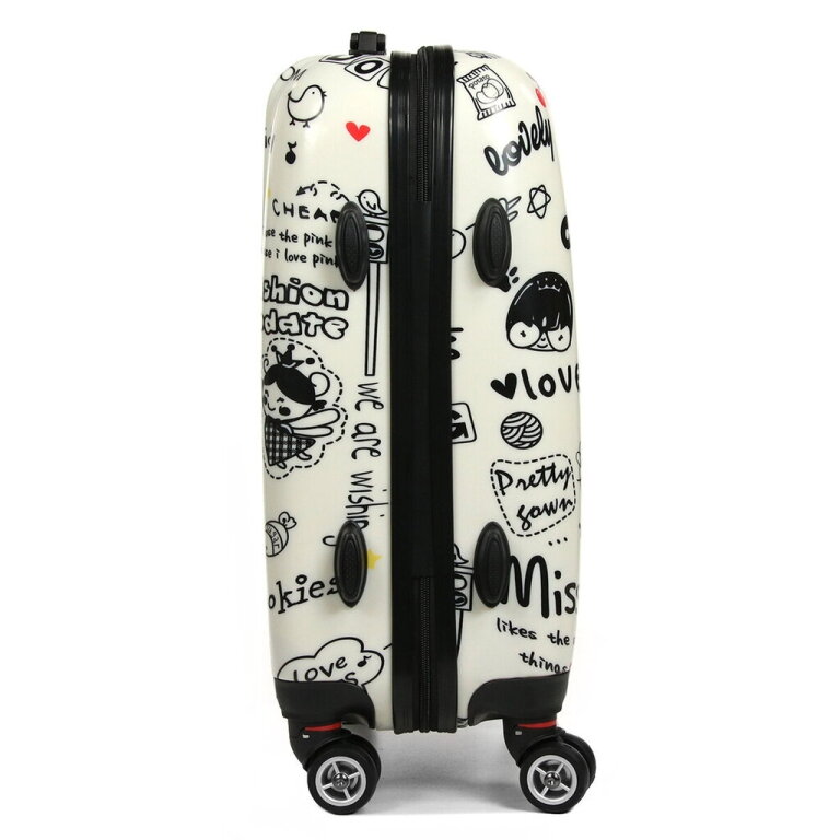 Mažas lagaminas Airtex Love 809/20, S, baltas/juodas 5