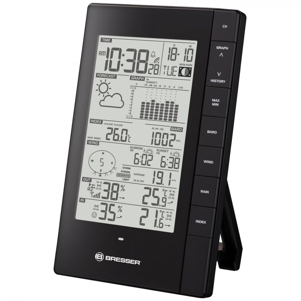 Meteorologinė stotelė Bresser PC Weather Station, su penki viename išoriniais jutikliais 1 Meteorologinė stotelė Bresser PC Weather Station, su penki viename išoriniais jutikliais 1