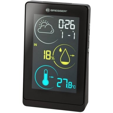 Meteorologinė stotelė Bresser Temeo Life H Weather, su spalvotu ekranu, juodos spalvos Meteorologinė stotelė Bresser Temeo Life H Weather, su spalvotu ekranu, juodos spalvos