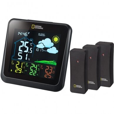 Meteorologinė stotelė su spalvotu ekranu Bresser National Geographic VA, su trimis jutikliais Meteorologinė stotelė su spalvotu ekranu Bresser National Geographic VA, su trimis jutikliais