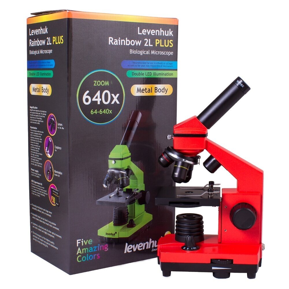 Mikroskopas Levenhuk Rainbow 2L PLUS, oranžinis 9 Mikroskopas Levenhuk Rainbow 2L PLUS, oranžinis 9