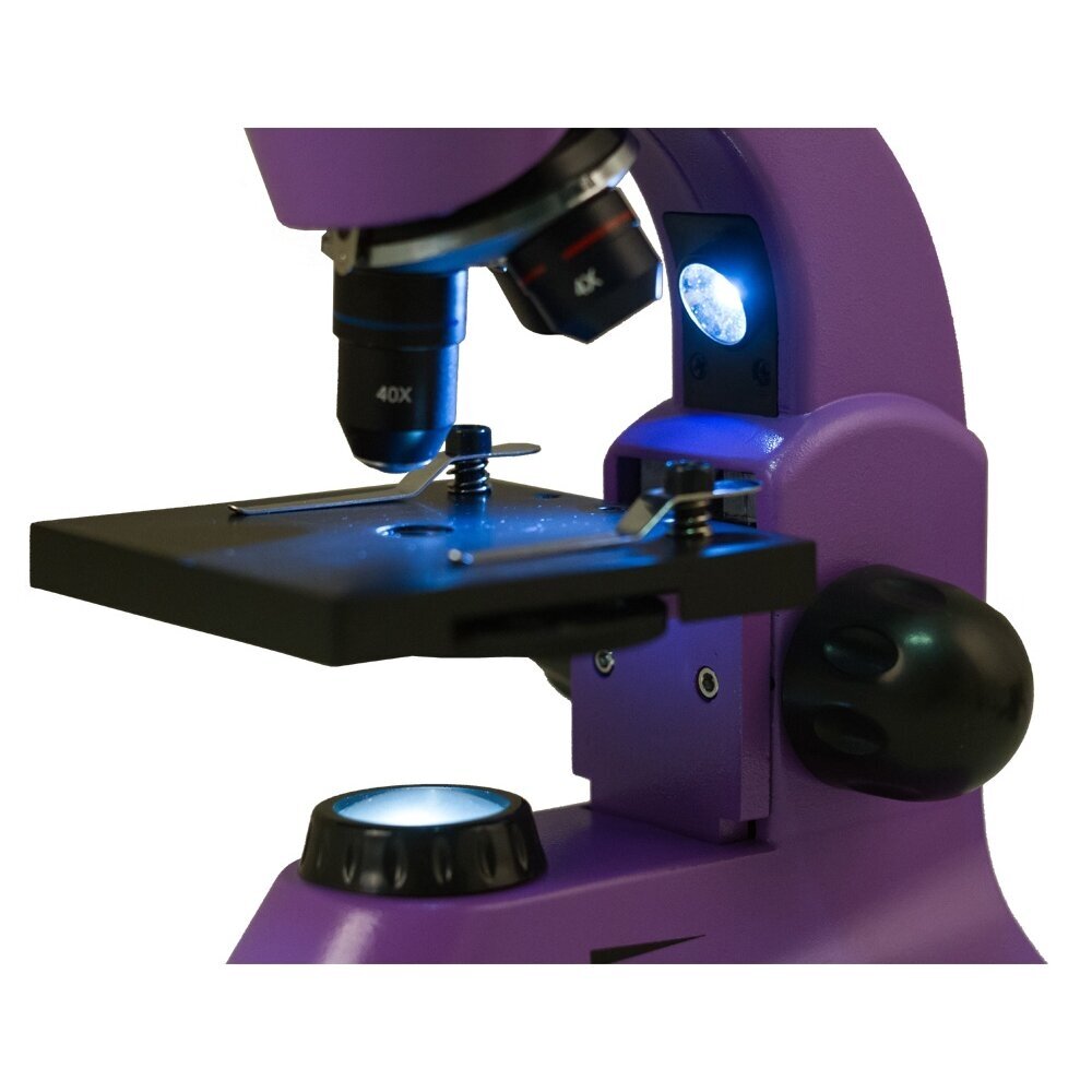 Mikroskopas Levenhuk Rainbow 50L violetinė spalva 2 Mikroskopas Levenhuk Rainbow 50L violetinė spalva 2