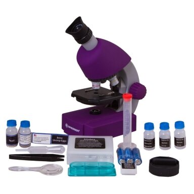 Mikroskopas Bresser Junior 40–640x, violetinis Mikroskopas Bresser Junior 40–640x, violetinis