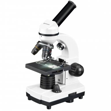 Mikroskops Bresser Junior Biolux SEL 40-1600x, balts, ar korpusu Mikroskops Bresser Junior Biolux SEL 40-1600x, balts, ar korpusu