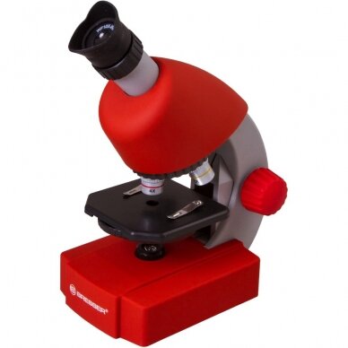 Mikroskopas Bresser Junior 40–640x, raudonas