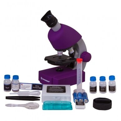 Mikroskopas Bresser Junior 40–640x, violetinis Mikroskopas Bresser Junior 40–640x, violetinis