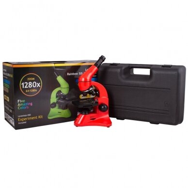 Mikroskopas Levenhuk Rainbow 50L PLUS oranžinė spalva 4 Mikroskopas Levenhuk Rainbow 50L PLUS oranžinė spalva 4