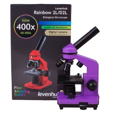 Mikroskopas Rainbow 2L, violetinė spalva 3