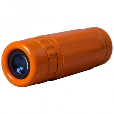 Monokuliaras Levenhuk Rainbow 8x25, oranžinė spalva 2 Monokuliaras Levenhuk Rainbow 8x25, oranžinė spalva 2