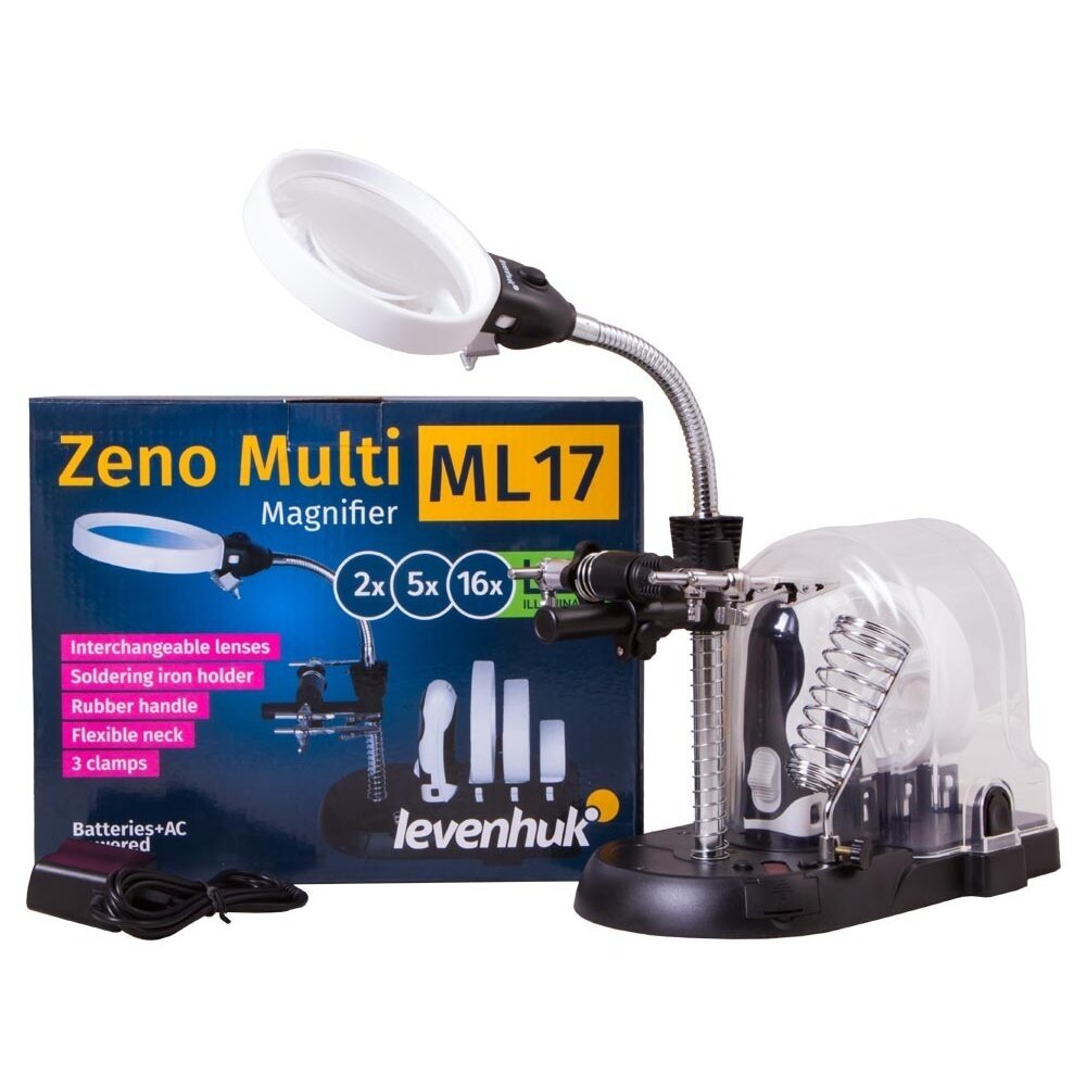 Padidinimo stiklas Levenhuk Zeno Multi ML17, juoda spalva 1