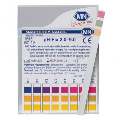 pH - indikatorinės juostelės, pH 2,0–9,0 pH - indikatorinės juostelės, pH 2,0–9,0