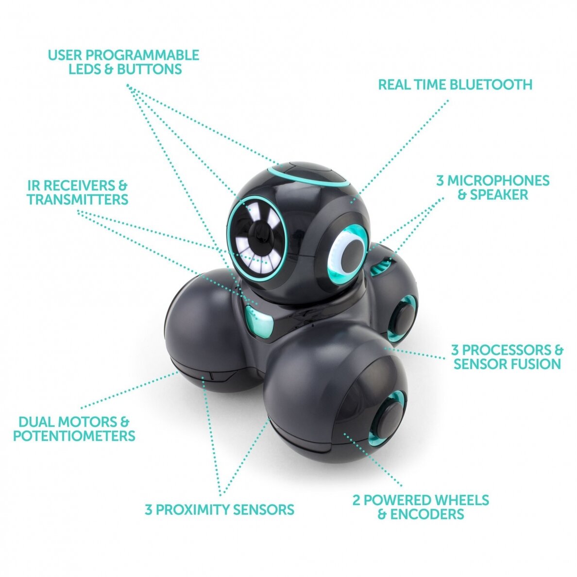 Programavimo robotas Wonder Workshop Cue Onyx EU QO01 1 Programavimo robotas Wonder Workshop Cue Onyx EU QO01 1
