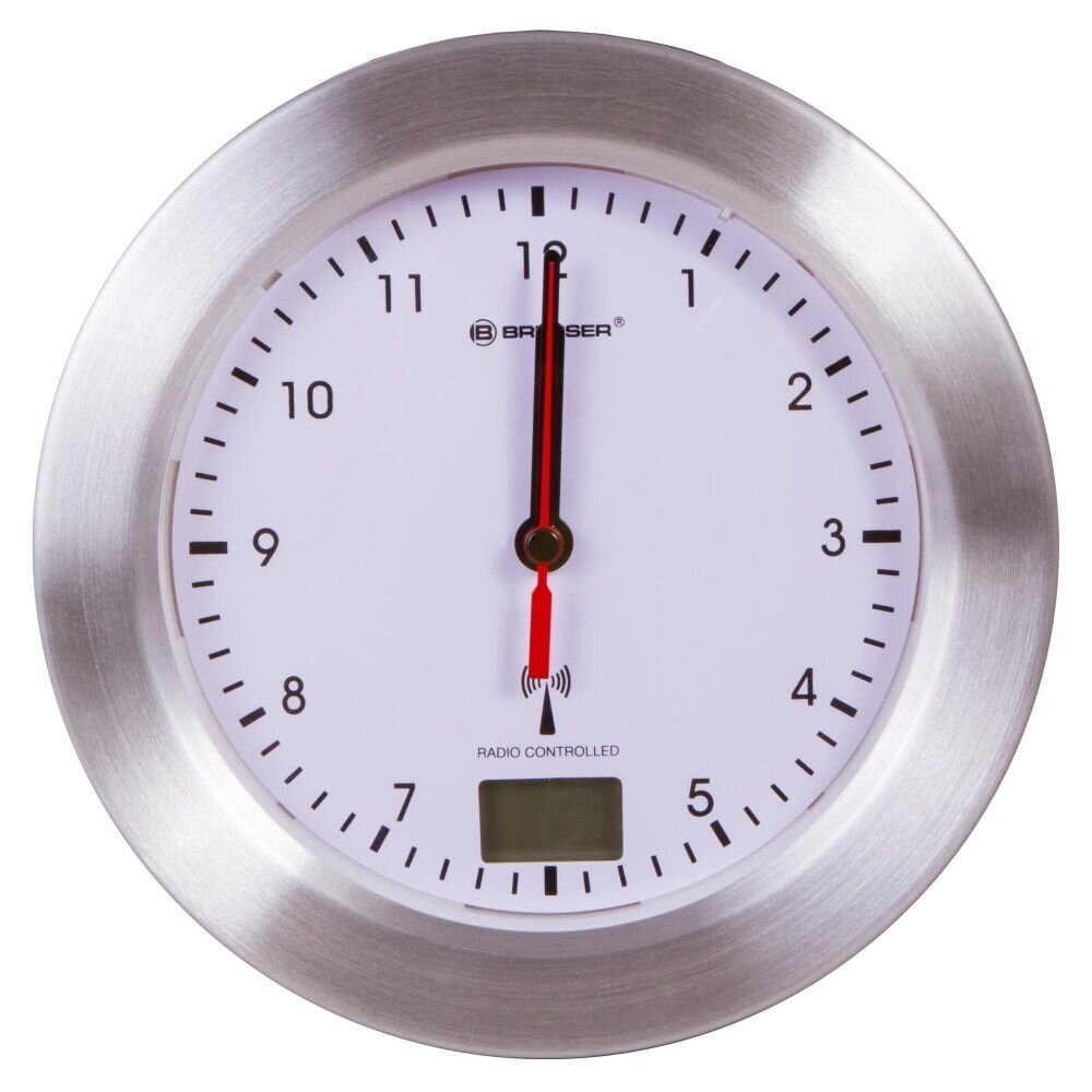 Sieninis vonios kambario laikrodis Bresser MyTime Bath Waterproof Wall Clock, baltas Sieninis vonios kambario laikrodis Bresser MyTime Bath Waterproof Wall Clock, baltas
