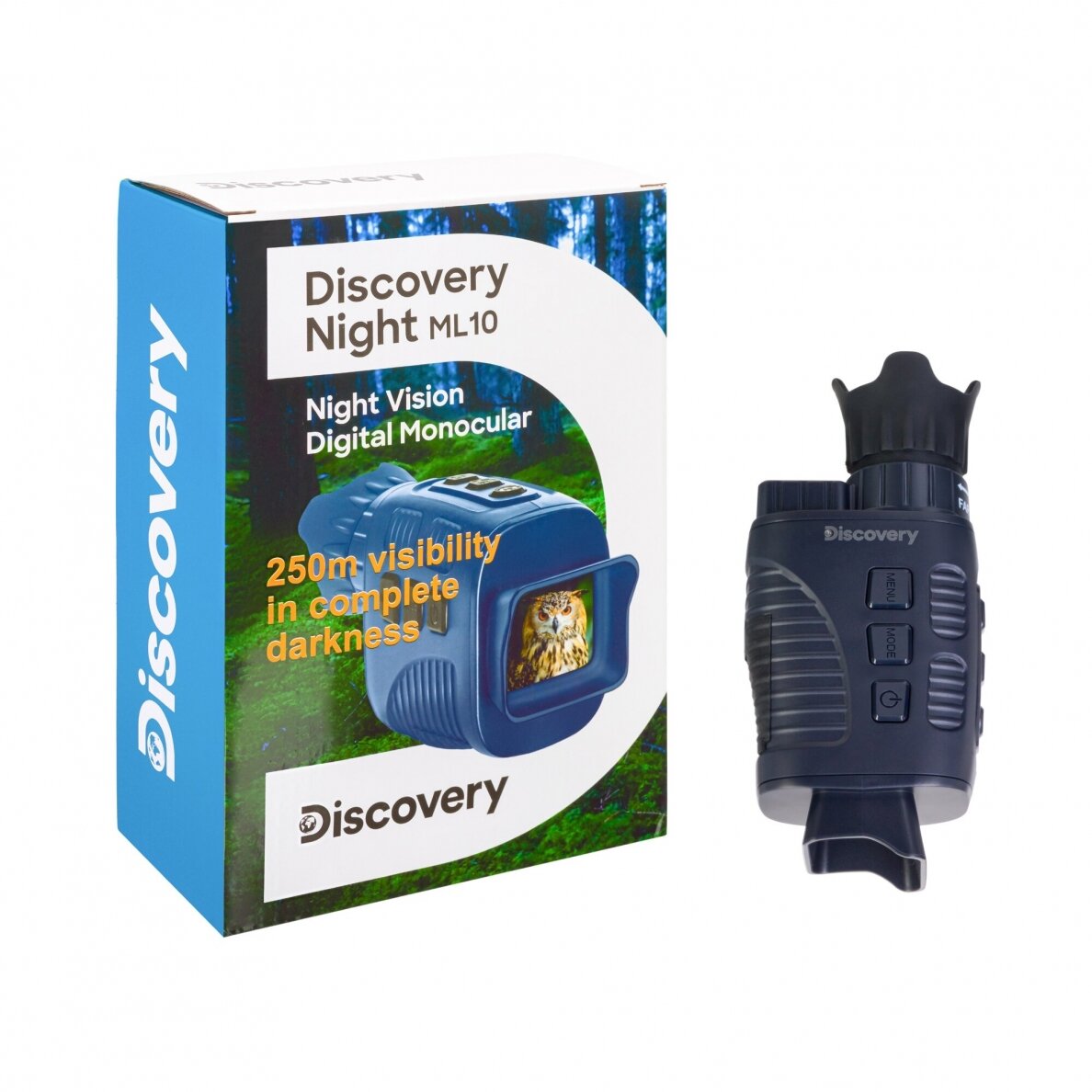 Skaitmeninis naktinio matymo monokuliaras su trikoju Discovery Night ML10 4 Skaitmeninis naktinio matymo monokuliaras su trikoju Discovery Night ML10 4