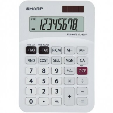 Skaičiuotuvas Sharp EL-330F, baltas Skaičiuotuvas Sharp EL-330F, baltas