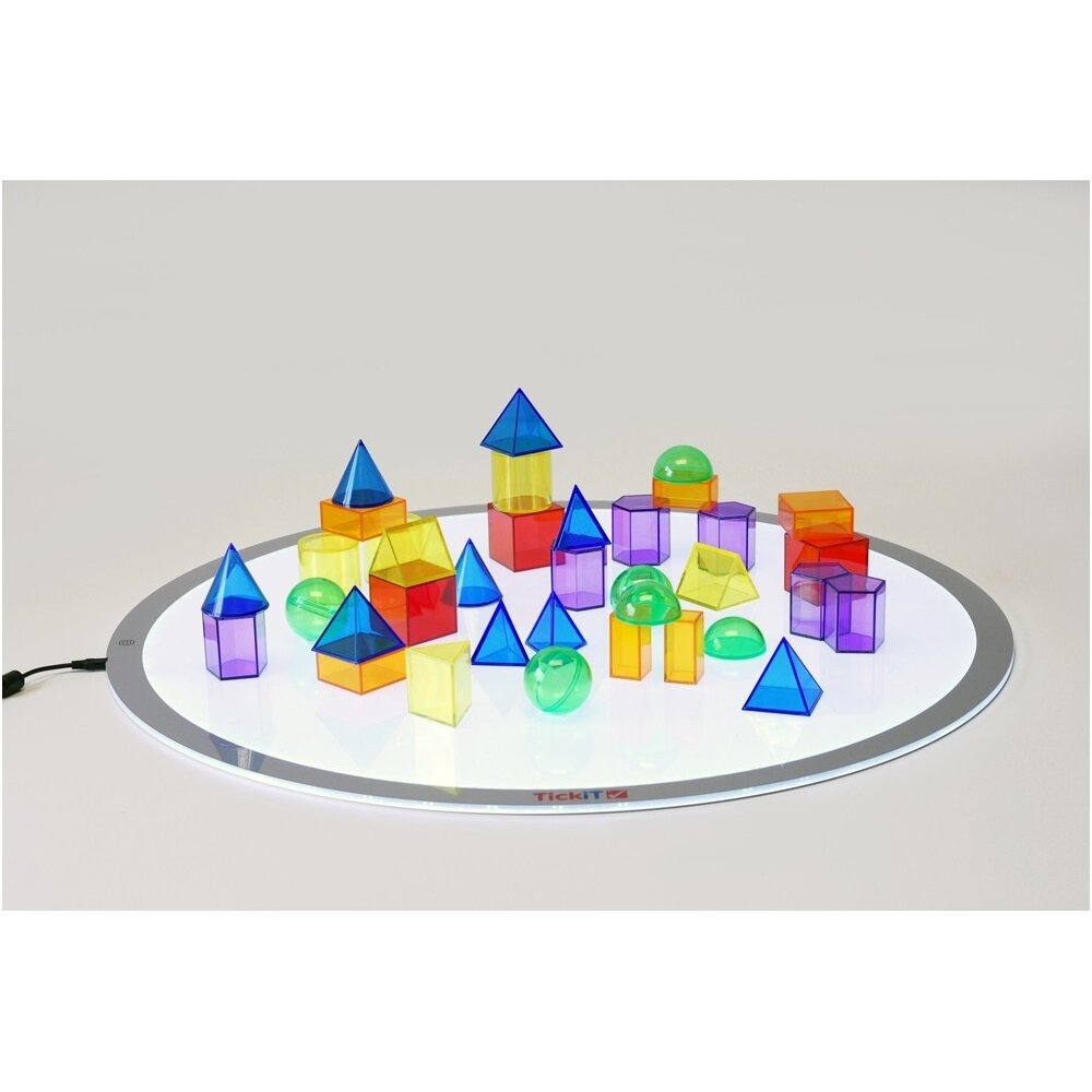 Spalvotos skaidrios geometrinės formos - 36 vnt. 1