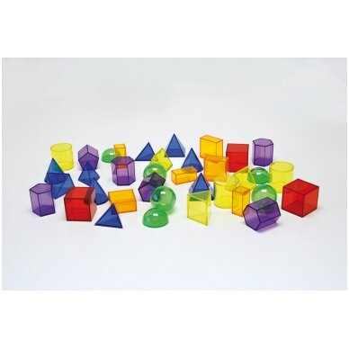 Spalvotos skaidrios geometrinės formos - 36 vnt. 3 Spalvotos skaidrios geometrinės formos - 36 vnt. 3