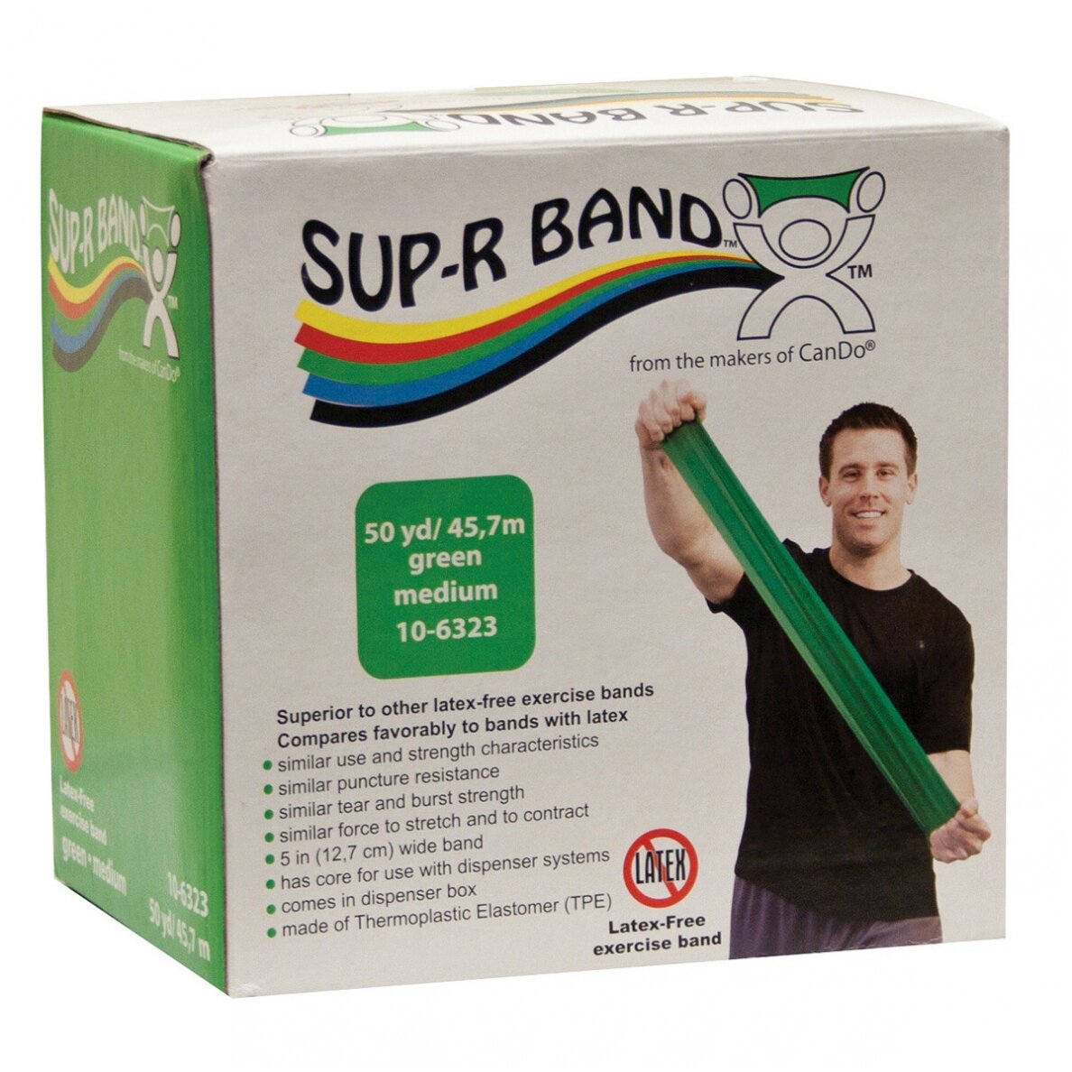 Sup-R Band® 50“ fitneso juosta - žalia/vidutinis lygis Sup-R Band® 50“ fitneso juosta - žalia/vidutinis lygis