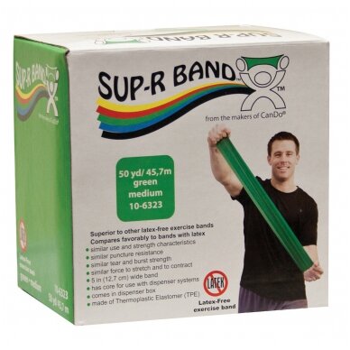 Sup-R Band® 50“ fitneso juosta - žalia/vidutinis lygis Sup-R Band® 50“ fitneso juosta - žalia/vidutinis lygis