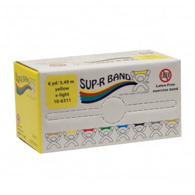 Sup-R Band® 6“ fitneso juosta - geltona/ypač lengvas lygis Sup-R Band® 6“ fitneso juosta - geltona/ypač lengvas lygis