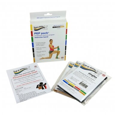 Sup-R Band®, PEP Pack, fitneso juostų rinkinys, sunkus lygis 1 Sup-R Band®, PEP Pack, fitneso juostų rinkinys, sunkus lygis 1