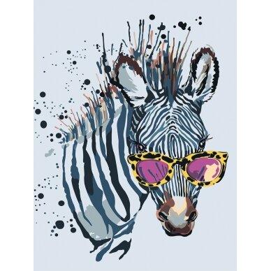 Tapybos pagal skaičius rinkinys Zebras su akiniais Tapybos pagal skaičius rinkinys Zebras su akiniais